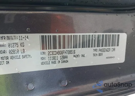 2015 Dodge Charger Se z USA, uszkodzony, nr VIN 2C3CDXBG6FH728516